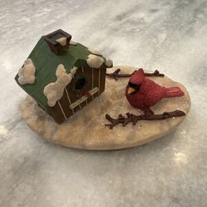 Vintage 2000 Our America Mosaic Cardinal Oval Topper‎ Candle NIB